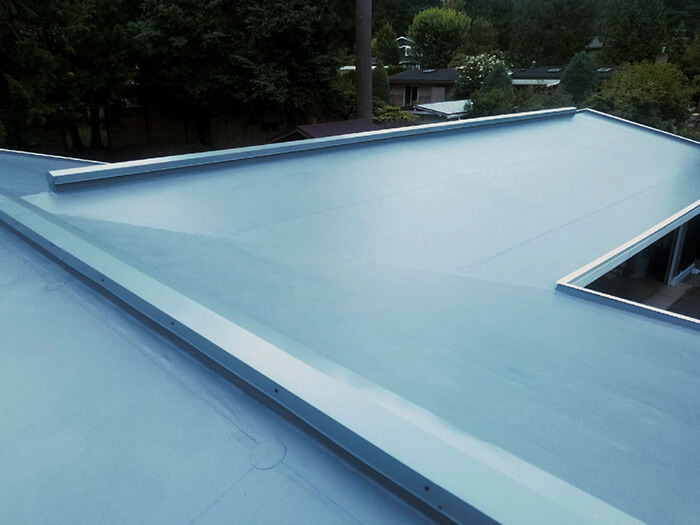 PVC roofing on a building in Redmond, WA