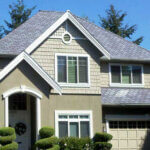 composition roofing material on a home