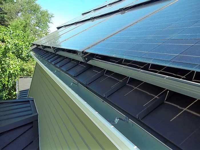 metal standing seam roof with solar panels by Larry Haight Residential Roofing