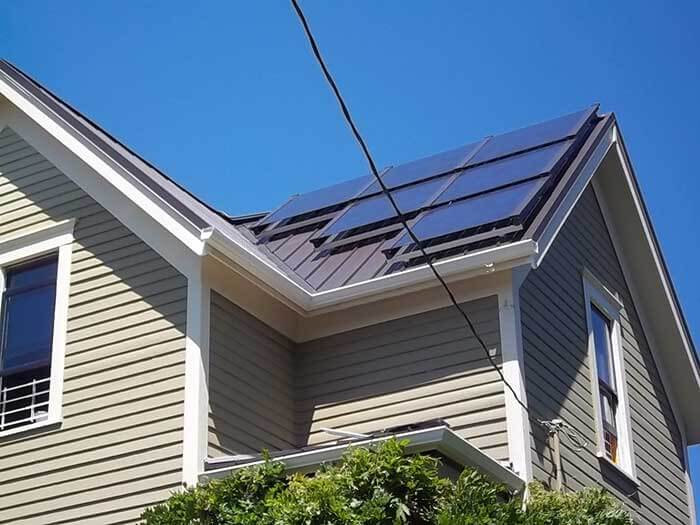 metal standing seam roof with solar panels by Larry Haight Residential Roofing