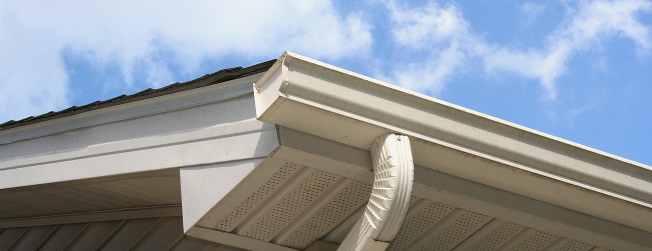 gutter replacement company in Seattle. White gutter systems