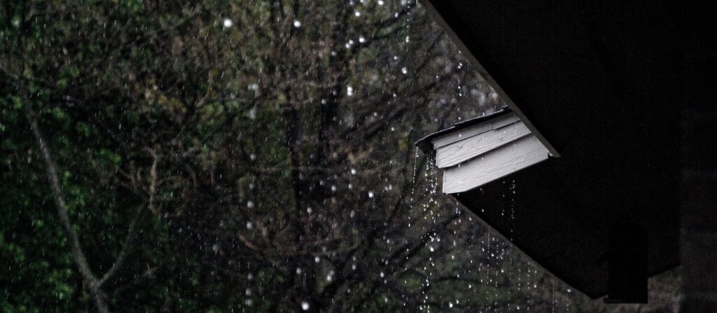 Roof in the Seattle area being rained on