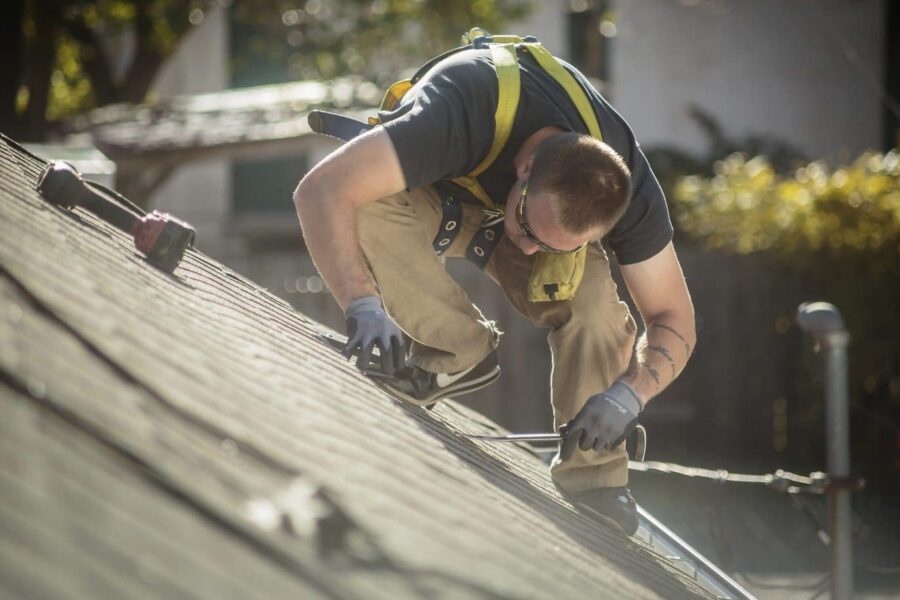home getting roofing services
