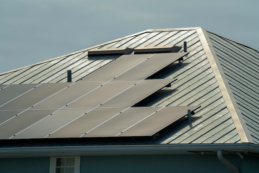 New metal roof designed to support rooftop solar panels