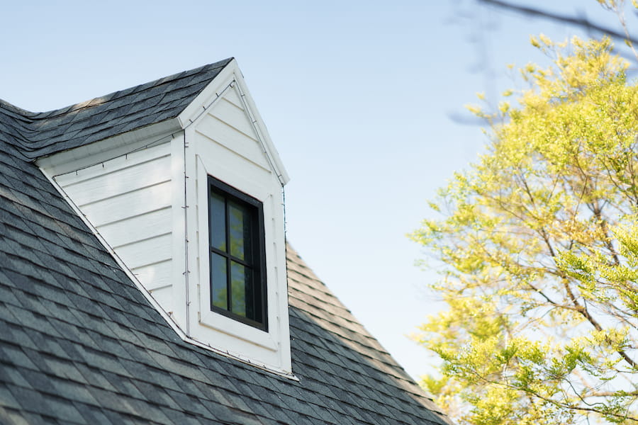House Window and Shingles on a Sunny Day 